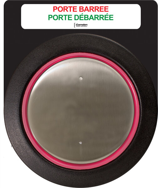Camden Double sided. 'PORTE BARR'E' / 'PORTE D'BARR'E' AND 'OCCUP'' / 'LIBRE' French, for CM-57 Round Flush box.