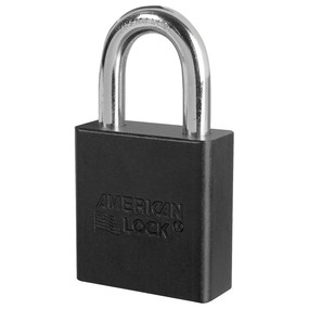 [A1205KABLK] American A1200 Series Aluminum Padlock (Black, Keyed Alike, 05 - 1" Clearance)