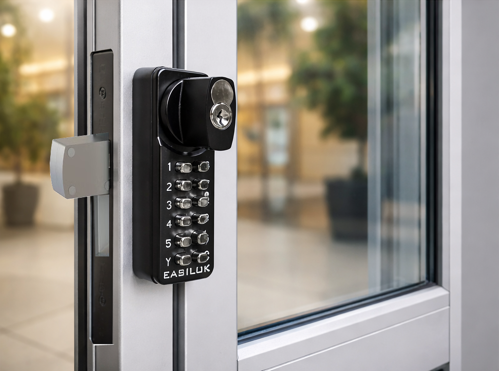 Easilok SK15 Key Override Mecahnical Keypad Lock 31/32 Backset Deadbolt Black Finish