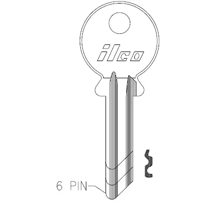 Ilco 997A Key Blank 6 Pin