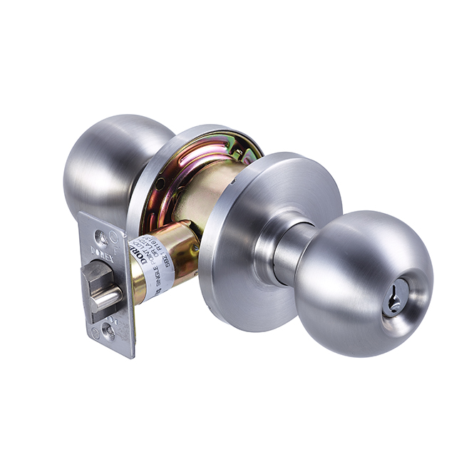 Dorex GX1B53C32D Entrance Grade 1 Knob in Satin Stainless Steel Schlage Keyway