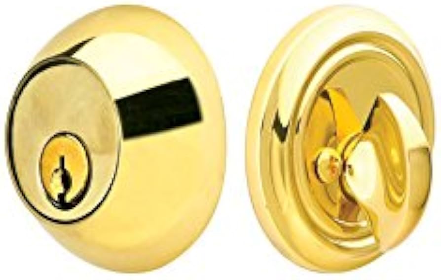 Emtek 8450 Single Cylinder Deadbolt in Bright Brass 2 3/4 Backset