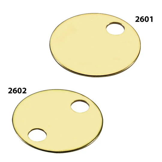 [26021] Lucky Line 1-1/8" Brass Tag, 2 Hole