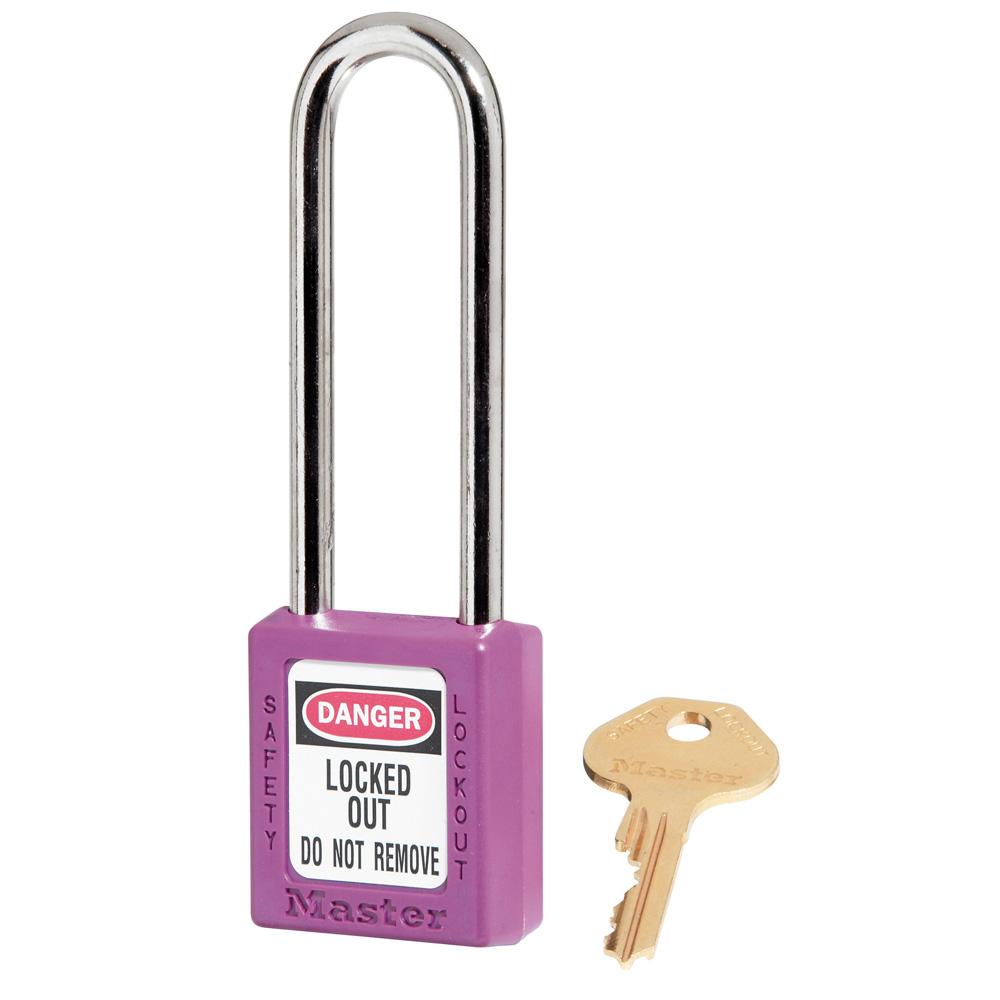 Master Lock 410LTPRP Purple Zenex™ Thermoplastic Safety Padlock, 1-1/2" (38mm) Wide with 3" (76mm) Shackle