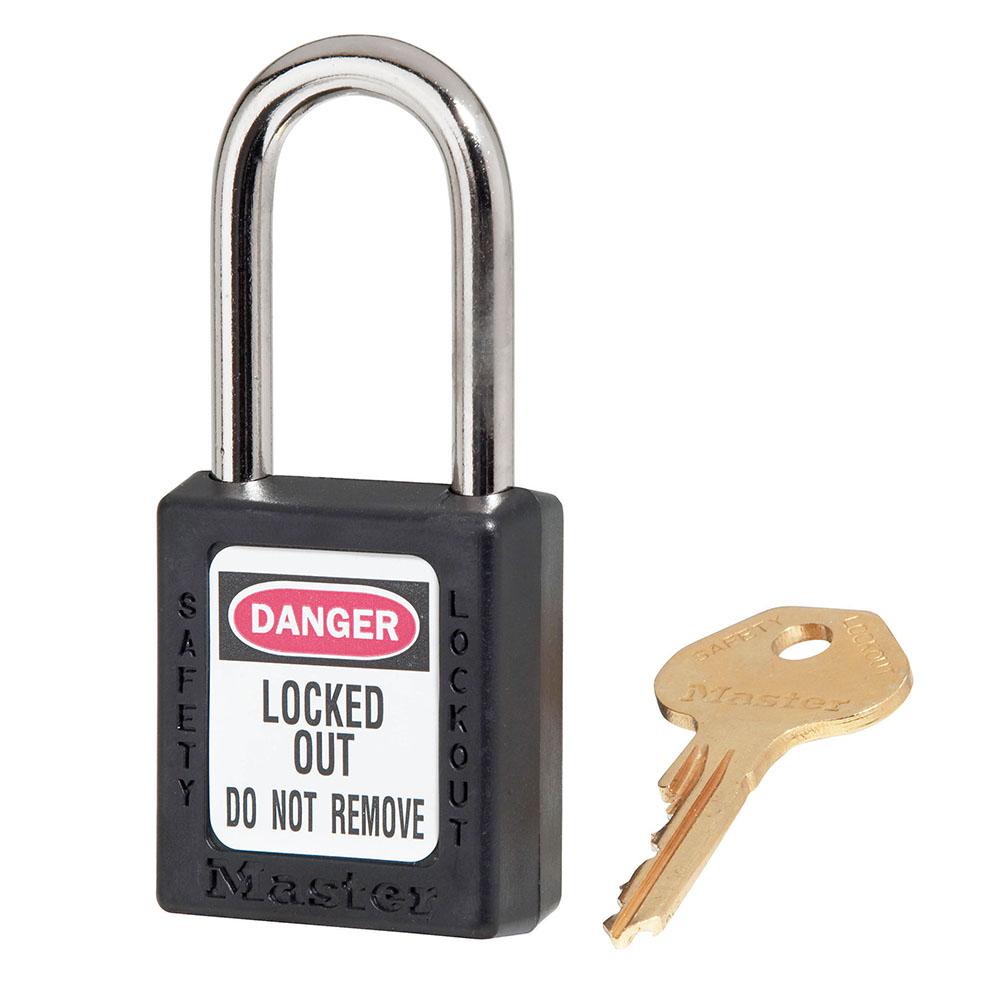 [410BLK] Master Lock 410BLK Black Zenex™ Thermoplastic Safety Padlock, 1-1/2" (38mm) Wide with 1-1/2" (38mm) Shackle