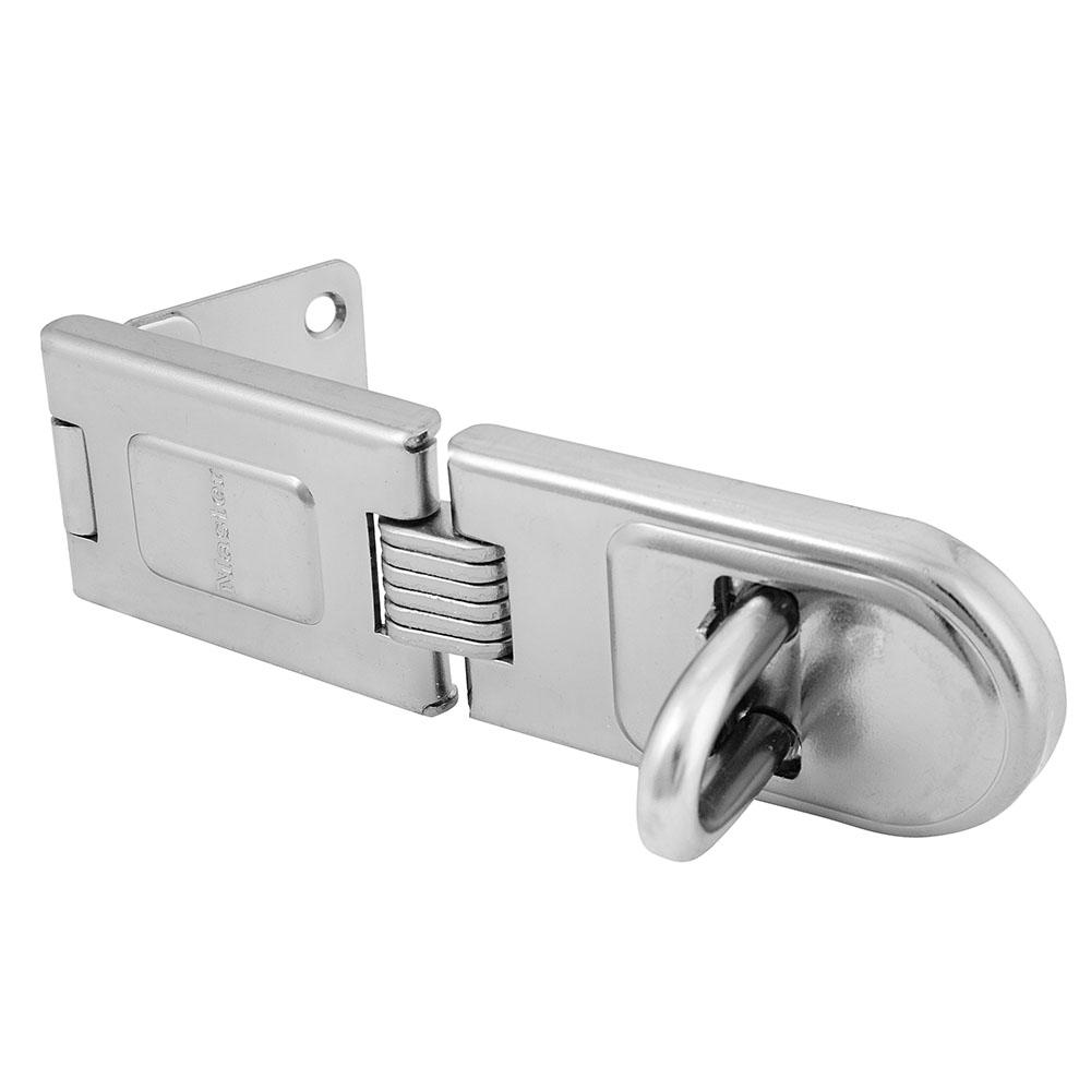 Master Lock 720DPF 6-1/4" (16cm) Long Zinc Plated Hardened Steel Single Hinge Hasp
