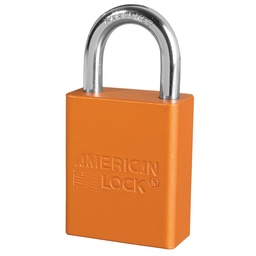 [A1105ORJ] Orange Anodized Aluminum Safety Padlock, 1-1/2in (38mm) Wide with 1in (25mm) Tall Shackle