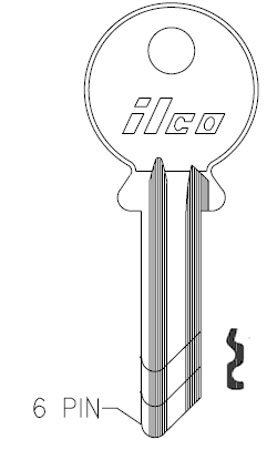 [Y54] Ilco 997A Key Blank 6 Pin