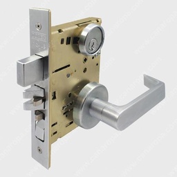 [DM10L-SS26D] Dorex Dm Series Heavy-Duty Mortise Lock, Passage, Stanford, Sectional, Field Reversible