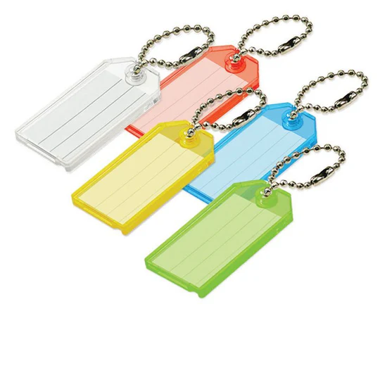 [20102] Lucky Line ID Tag W/brass chain,Assorted