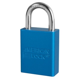 [A1105BLU] Blue Anodized Aluminum Safety Padlock, 1-1/2in (38mm) Wide with 1in (25mm) Tall Shackle