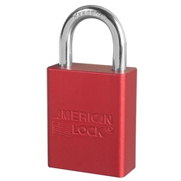 [A1105RED] Red Anodized Aluminum Safety Padlock, 1-1/2in (38mm) Wide with 1in (25mm) Tall Shackle