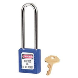 [410LTBLU] Master Lock Lightweight Safety Lockout - Thermoplastic Blue Kd With Long Shackle