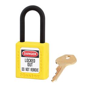 [406YLW] Master Lock 406YLW Yellow Dielectric Zenex™ Thermoplastic Safety Padlock, 1-1/2" (38mm) Wide with 1-1/2" (38mm) Tall Nylon Shackle