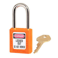 [410ORJ] Master Lock 410ORJ Orange Zenex™ Thermoplastic Safety Padlock, 1-1/2" (38mm) Wide with 1-1/2" (38mm) Tall Shackle