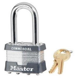 [1KALF 3540] Master Lock 1KALF 49mm wide laminated steel pin tumbler padlock with 38mm shackle keyed to 3540