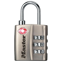 [4680DNKL] Master Lock 4680DNKL TSA-Accepted Combination Padlocks 3 Dial, Set-Your-Own Combination Nickel