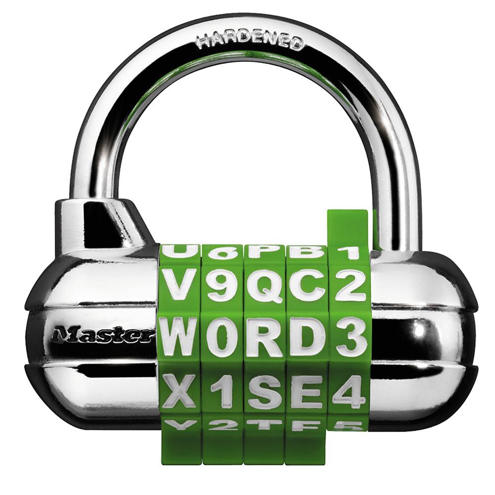 [1534D] Master Lock 1534D 2-1/2" (64mm) Wide Set Your Own WORD Combination Padlock with Interchangeable, Removable Dials; Assorted Colors