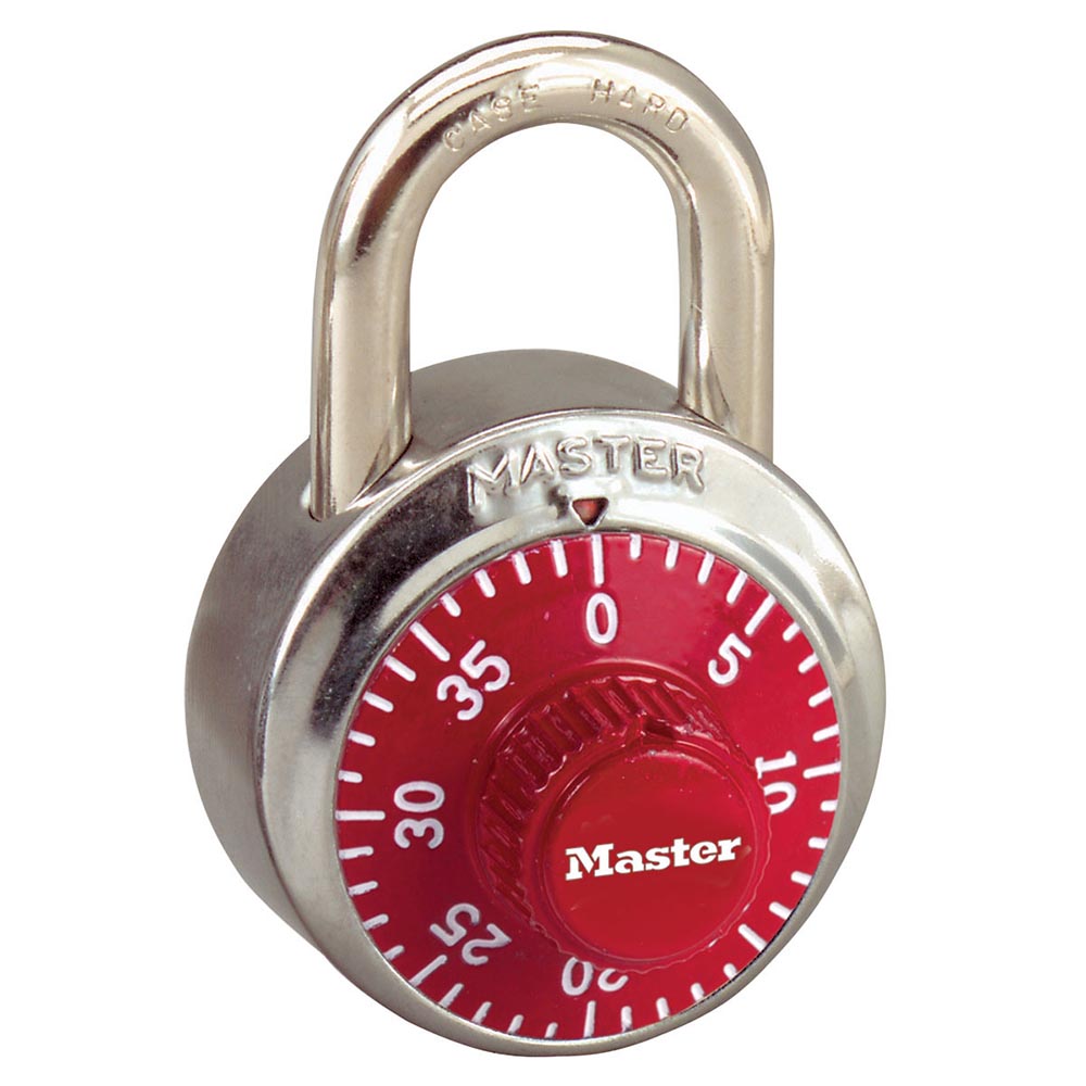 [1502RED] Master Lock 1502RED 1-7/8" (48mm) General Security Combination Padlock with Red Colored Dial