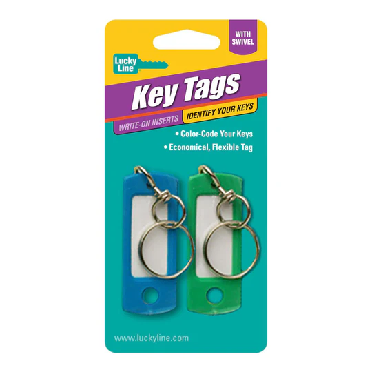 [16802] Lucky Line Id Tag - With Swivel Assorted - 2 per Card
