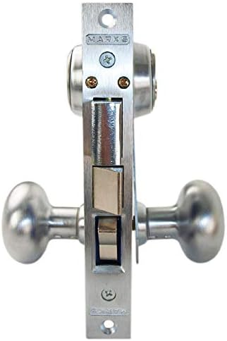Marks 21AC/26D-W Right Hand Reverse Double Cylinder Entry Uni-Lock Knob/Plate Mortise Lockset for Iron Gate Doors