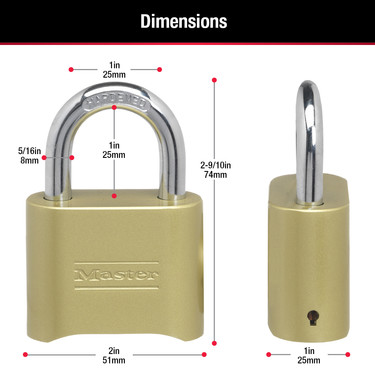 Brass Resettable Combination Padlock Retail Carded