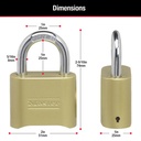 Brass Resettable Combination Padlock Retail Carded