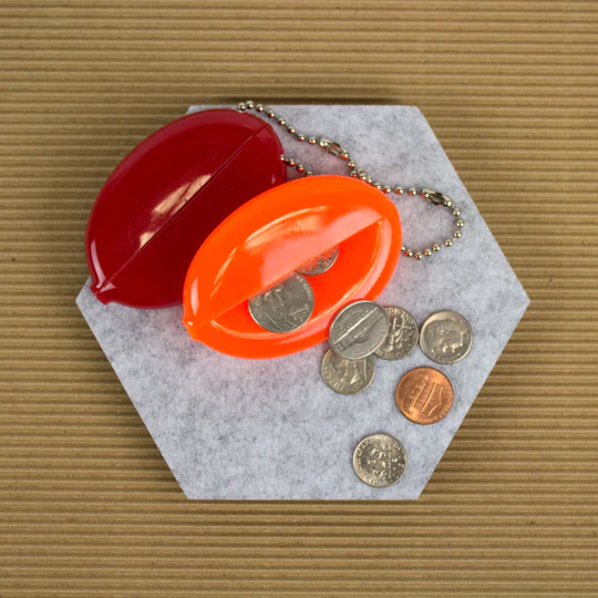 Lucky Line Plastic Coin Holder W/brass chain, Asssorted, 1/Cd