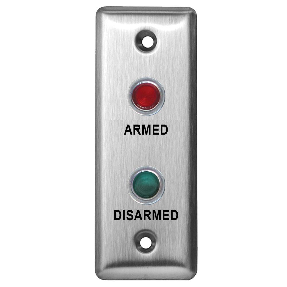 Camden LED Plate, R & G LED, S/S S/G F/P, "ARMED/DISARMED" Lasered