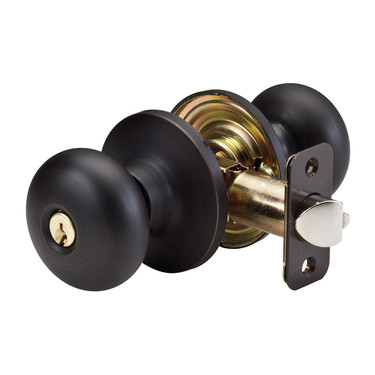 [BC0112PKA4S] Master Lock BC0112PKA4S Residential Entrance Biscuit Knob Aged Bronze Schlage Keyway