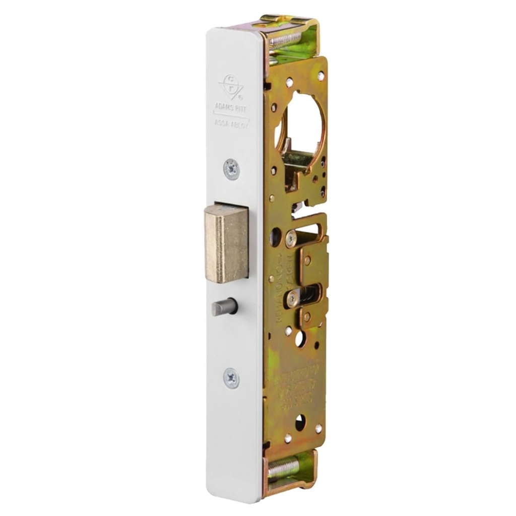 Adams Rite 4900-46-101-628 Door Deadlatch, Heavy Duty, Right/Left Hand Reverse, 1-1/2" Backset, 4-5/8" Flat Strike, Standard Clear Anodized Faceplate, With Kit, For Aluminum Door