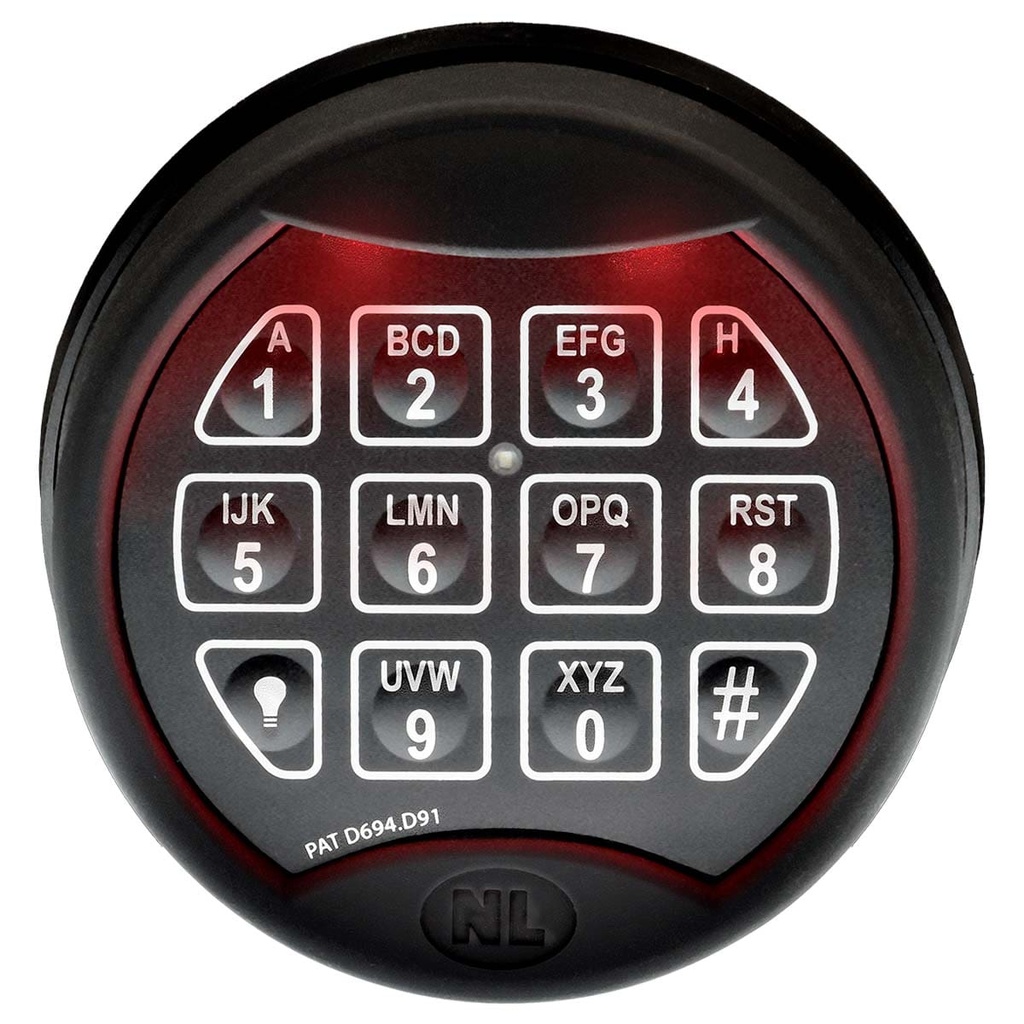 NL Lock QKR50N3 Large Rotobolt with Premier II Keypad Black Velvet Dia 9 User Board