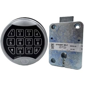 NL Lock QKS20D9 Straight Bolt with Rotating Premier Keypad Basic Board Satin Chrome