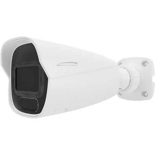 Speco O4BDD1M 4MP Bullet IP Camera with AI and Audio and Visual Deterrent, 2.8-12mm Motorized Lens, NDAA Compliant, White