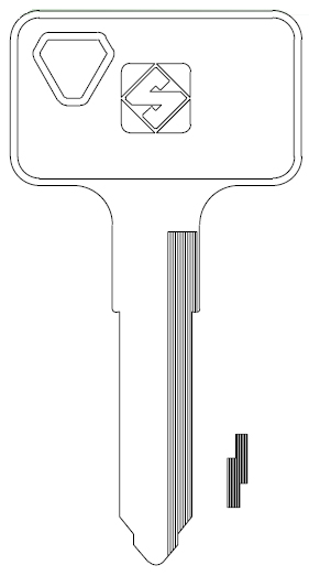 Ilco KW14R Kawasaki Motorcycle Key Blank