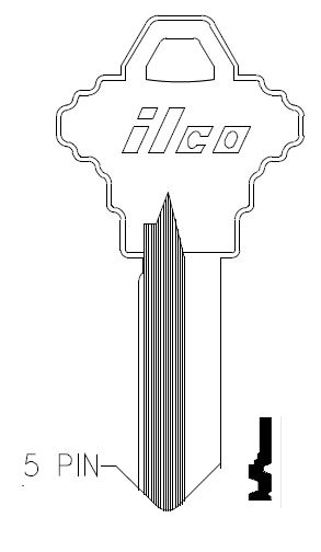 Ilco 1145EF Schlage Key Blank 5 Pin