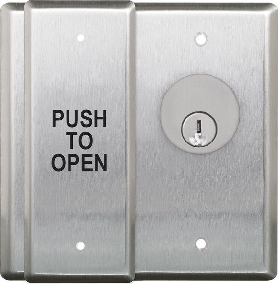 [CM-2510/3] Key/Push Double Gang Combo Maintained Spst Imprinted With Push To Open