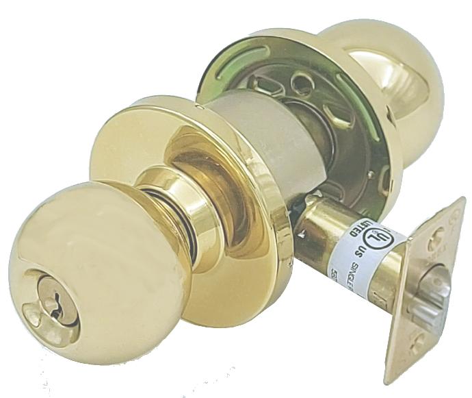 Dorex TL53BC3 Grade 2 Storeroom Knobset Brass Finish