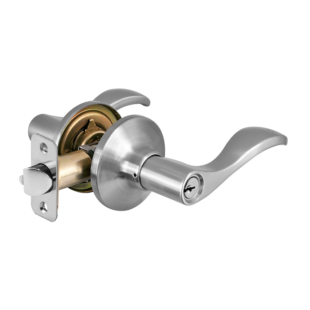 Dorex 10151ATC15KDMLH Entry Athena Lever, Weiser Keyway Mortise Latch Left Hand in Satin Nickel