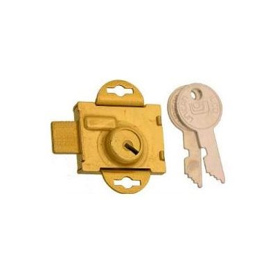 Capital Letter Box Lock With 1/2 Bolt - Std Brass Finish