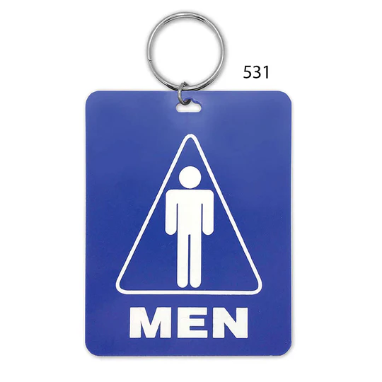 Lucky Line Mens Restroom Tag W/Ring