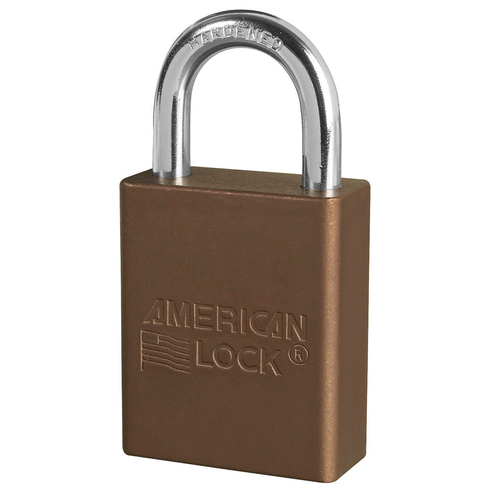 American Lock A1105KABRN Brown Anodized Aluminum Safety Padlock, 1-1/2" (38mm) Wide with 1"(25mm) Tall Shackle, Keyed Alike