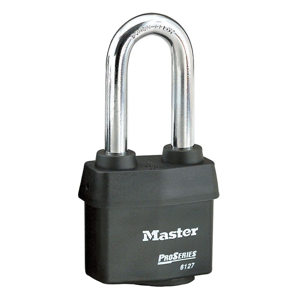 Master Lock 6127KALJ 2-5/8" (67mm) Wide ProSeries® Weather Tough® Laminated Steel Rekeyable Pin Tumbler Padlock with 2-1/2" (64mm) Shackle, Keyed Alike w/ 12G486 Keyway