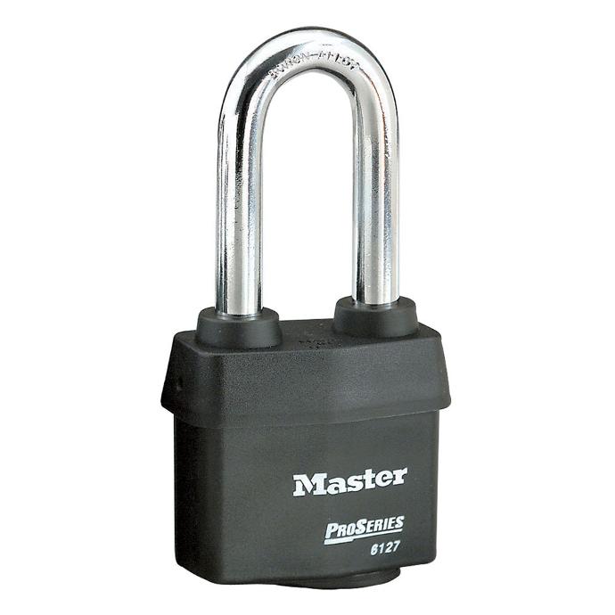 Master Lock 6127KALJ 2-5/8" (67mm) Wide ProSeries® Weather Tough® Laminated Steel Rekeyable Pin Tumbler Padlock with 2-1/2" (64mm) Shackle, Keyed Alike w/ W1 to 3540 Keyway