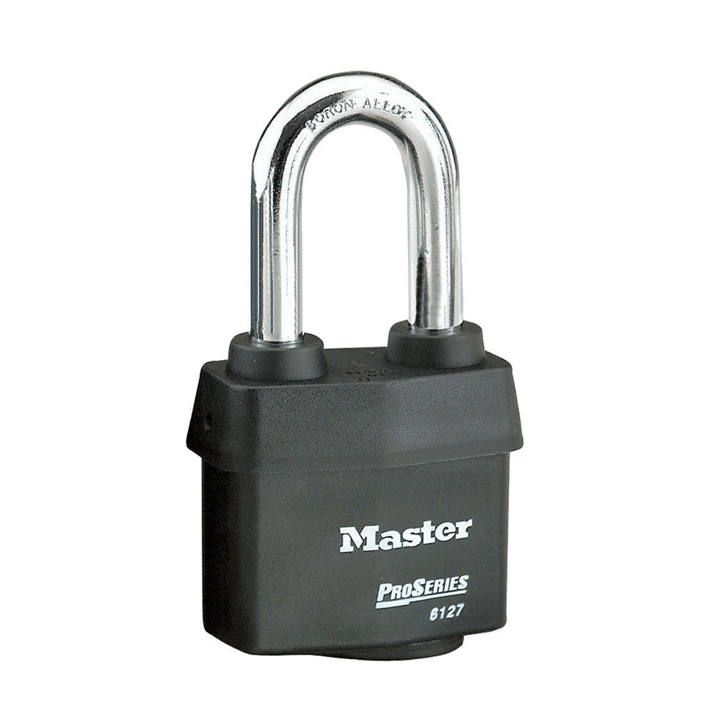 Master Lock 6127KALH 2-5/8" (67mm) Wide ProSeries® Weather Tough® Laminated Steel Rekeyable Pin Tumbler Padlock with 1-7/8" (48mm) Shackle, Keyed Alike w/ 10G428 Keyway