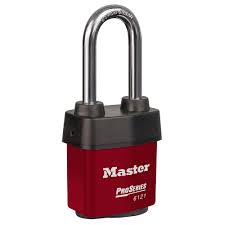 Master Lock 6121KALJRED 2-1/8" (54mm) Wide ProSeries® Weather Tough® Laminated Steel Rekeyable Pin Tumbler Padlock with 2-1/2" (64mm) Shackle, Keyed Alike w/ 10G158 Keyway, Red