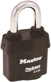 Master Lock 6125KZ 2-3/8" (60mm) Wide ProSeries® Weather Tough® Laminated Steel Rekeyable Pin Tumbler Padlock, (Zero Bitted) 