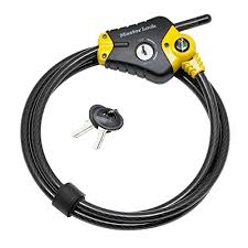Python 8413KACBL6 6ft (1.8m) Long x 3/8" (10mm) Diameter Python™ Adjustable Locking Cable; Yellow and Black; Keyed Alike w/ 702 Keyway 