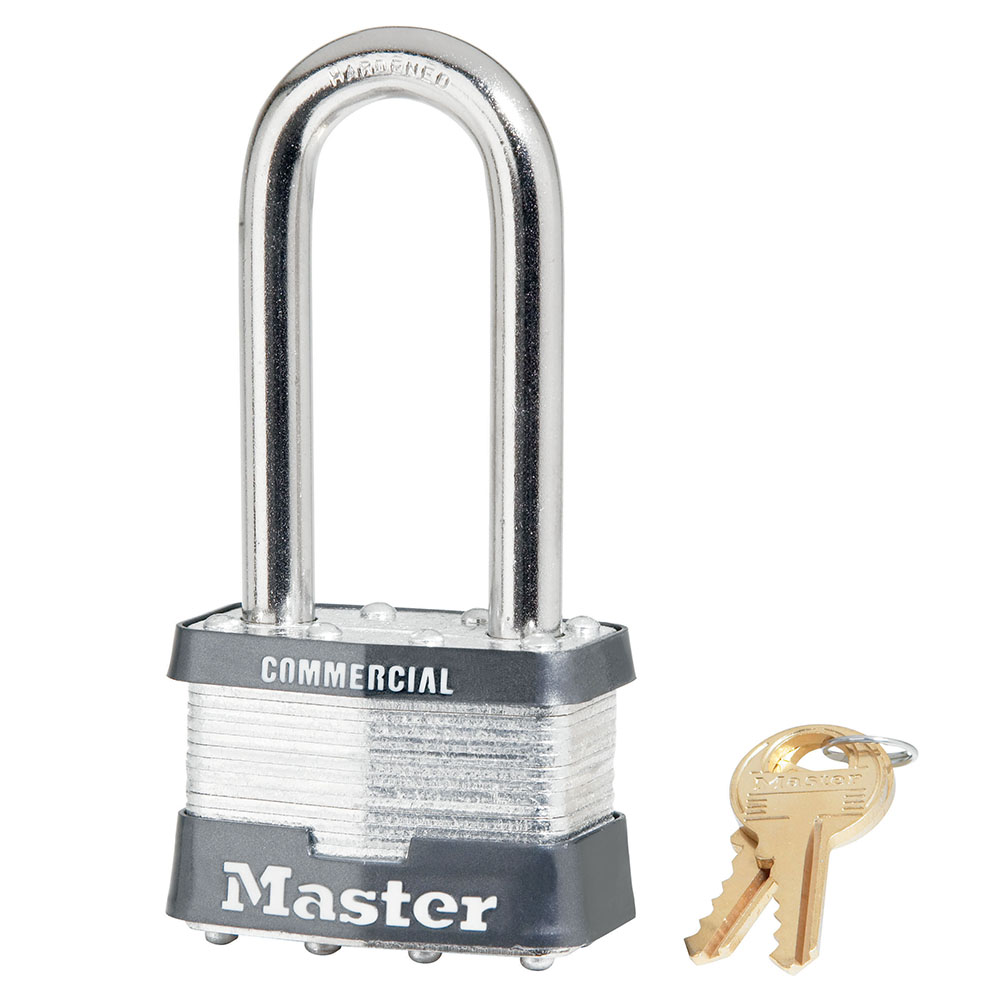 Master Lock 25LJWO 2" (51mm) Wide Laminated Steel Rekeyable Interchangeable Core Padlock (Without Cylinder), Pin Tumbler Padlock with 2-1/2" (64mm) Shackle