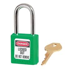 Master Lock 410GRN Green Zenex™ Thermoplastic Safety Padlock, 1-1/2" (38mm) Wide with 1-1/2" (38mm) Shackle
